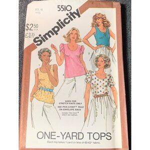 Simplicity Misses Shirt Sewing Pattern sz 12 5510 - uncut